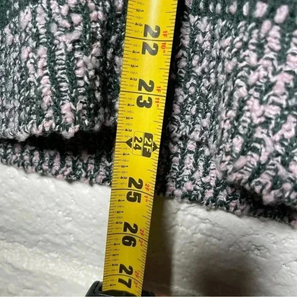 Doncaster Pink & Green Knit Short Sleeve Zip Up Sweater - Picture 7 of 9